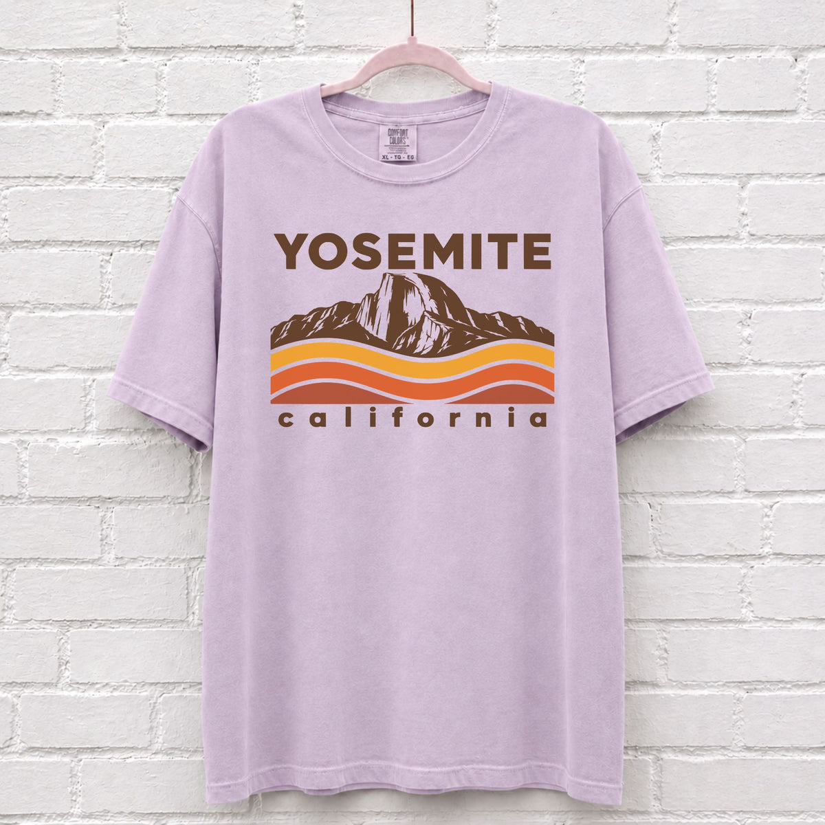 Yosemite California Sunset Wave T-Shirt in Orchid