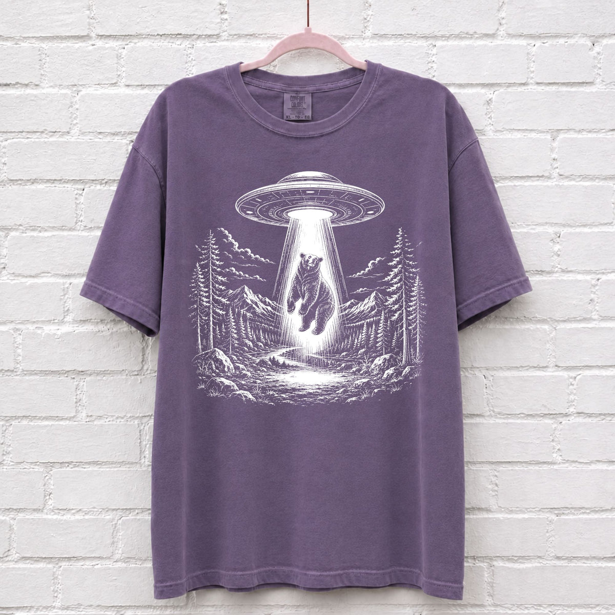 Alien UFO Bear T-Shirt – alternate product view