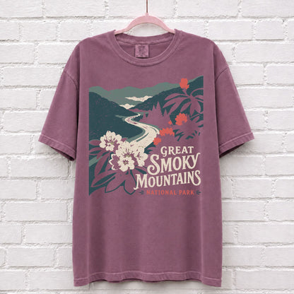 Floral Great Smoky Mountains T-Shirt – alternate product view