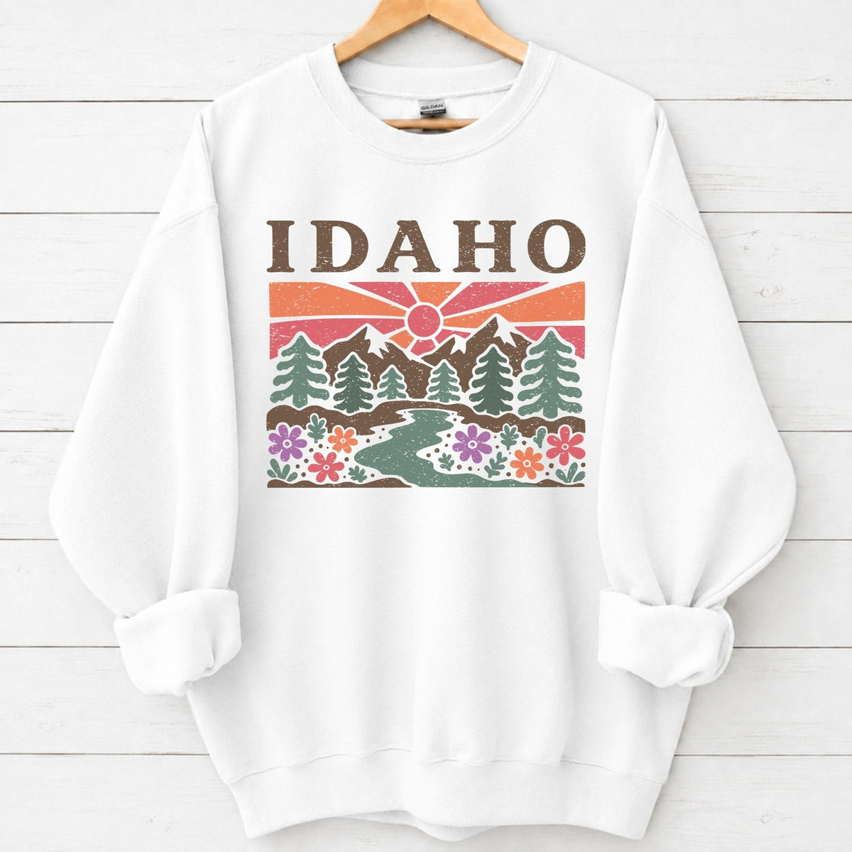 Idaho Floral Graphic Sweatshirt in White