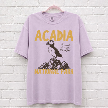 Acadia National Park Puffin T-Shirt in Orchid