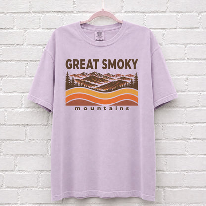 Great Smoky Mountains Sunset Wave T-Shirt – alternate product view