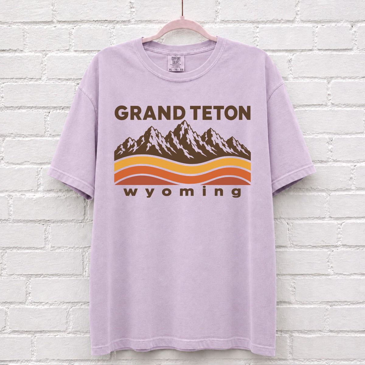 Grand Teton Wyoming Sunset Wave T-Shirt