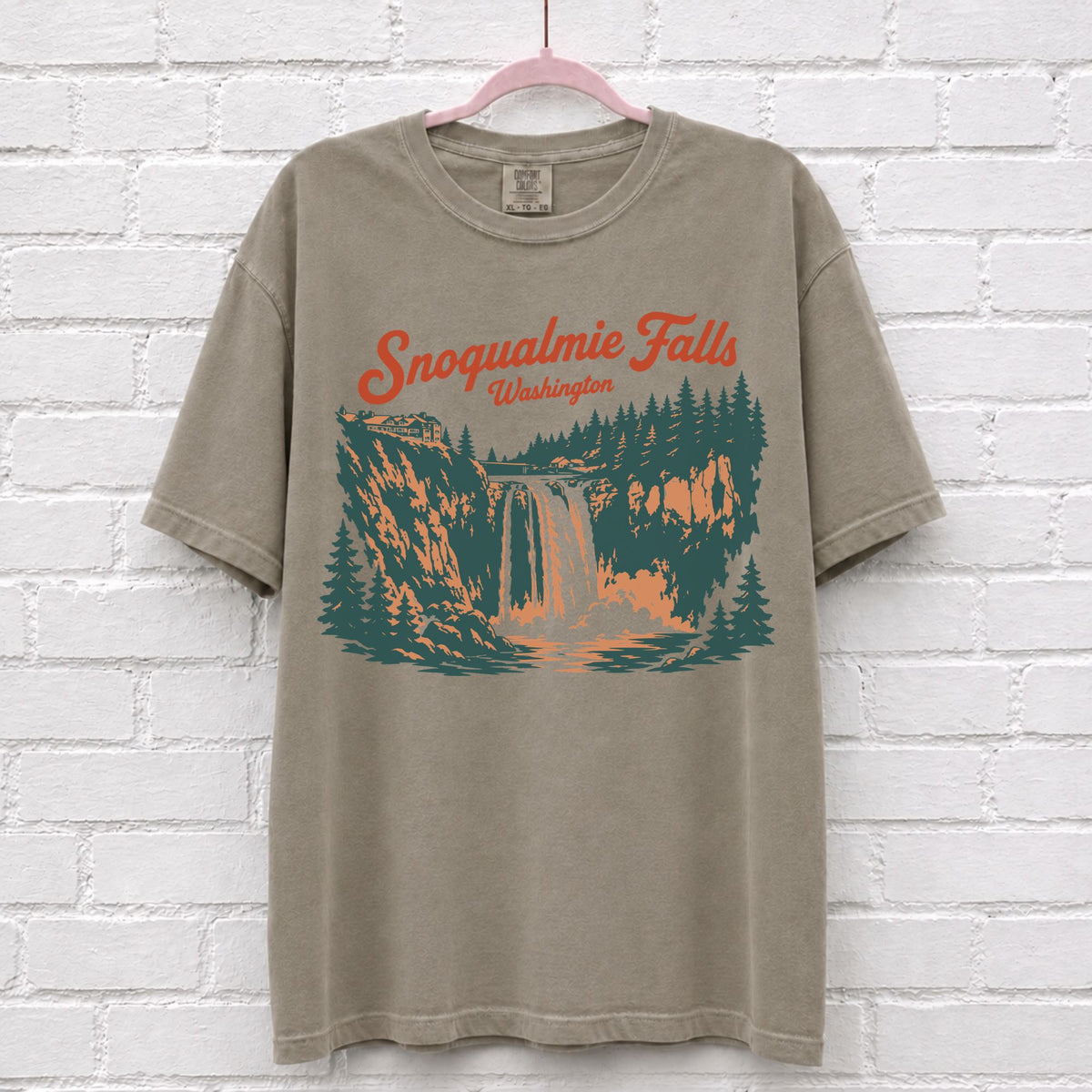 Snoqualmie Washington Waterfall Graphic T-Shirt