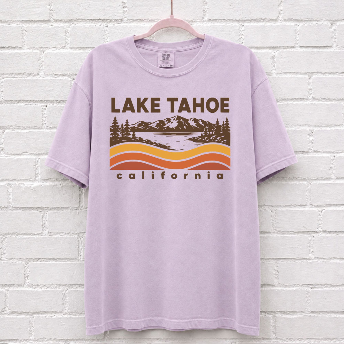 Lake Tahoe California Sunset Wave T-Shirt – alternate product view