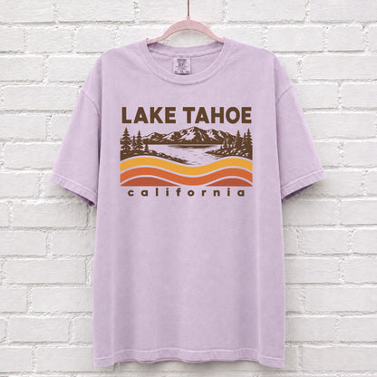 Lake Tahoe California Sunset Wave T-Shirt – alternate product view