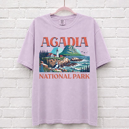 Acadia National Park Landscape T-Shirt in Orchid