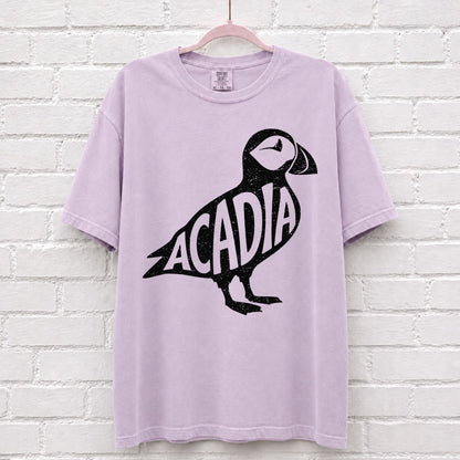 Acadia National Park Puffin Graphic T-Shirt in Orchid