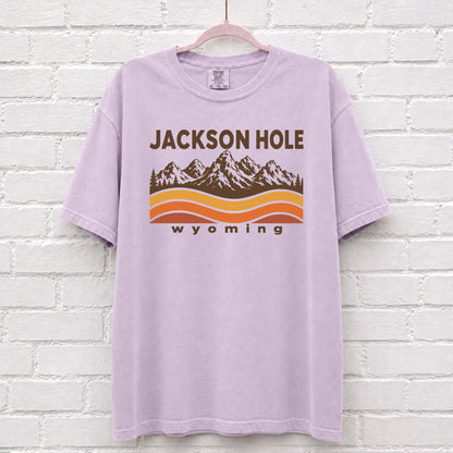 Jackson Hole Wyoming Sunset Wave T-Shirt – alternate product view
