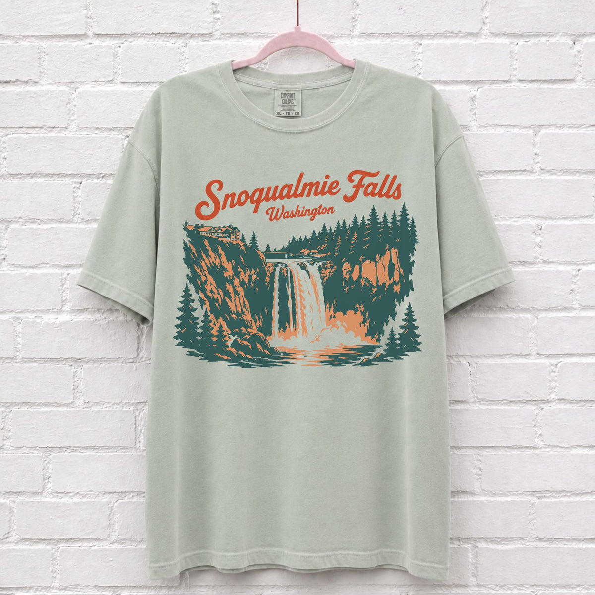 Snoqualmie Washington Waterfall Graphic T-Shirt