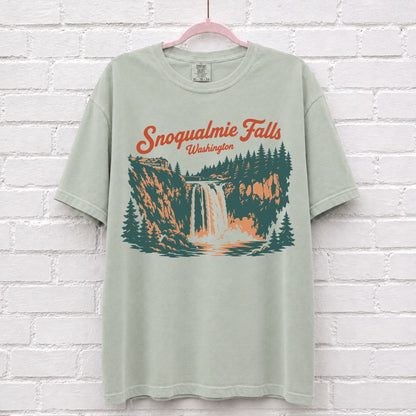 Snoqualmie Washington Waterfall Graphic T-Shirt