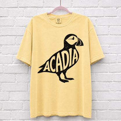 Acadia National Park Puffin Graphic T-Shirt in Butter