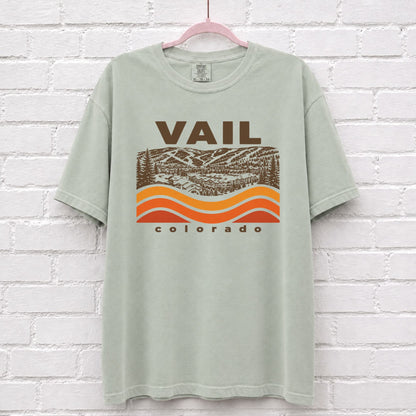 Vail Colorado Sunset Wave Graphic T-Shirt