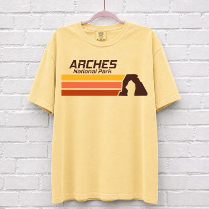 Retro Arches National Park Wave Graphic T-Shirt