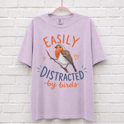 Easily Distracted By Birds Graphic T-Shirt