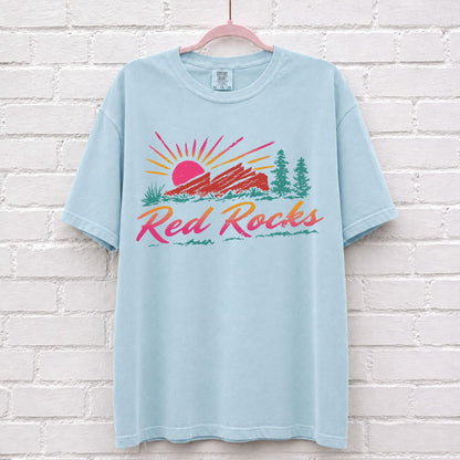 Vintage Red Rocks Sunset T-Shirt – alternate product view