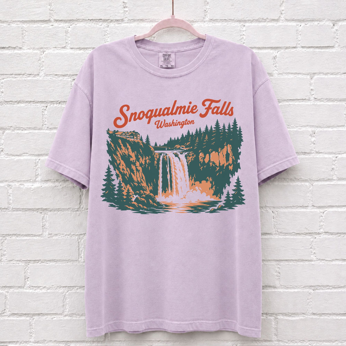 Snoqualmie Washington Waterfall Graphic T-Shirt