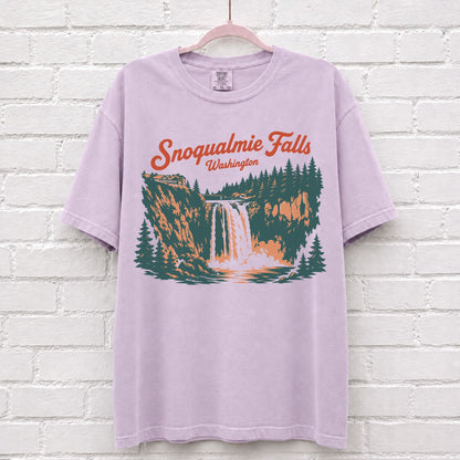 Snoqualmie Washington Waterfall Graphic T-Shirt