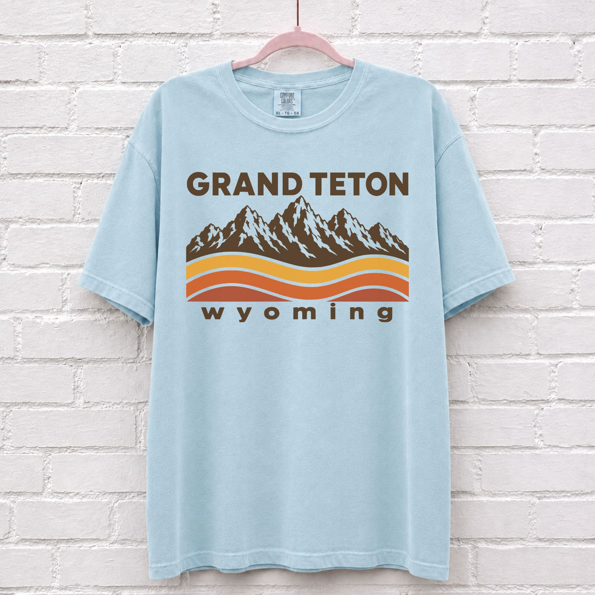 Grand Teton Wyoming Sunset Wave T-Shirt