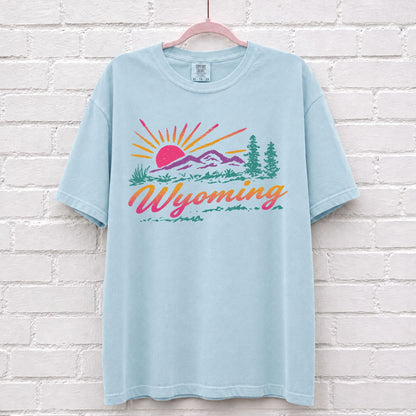 Vintage Wyoming Sunset T-Shirt – alternate product view