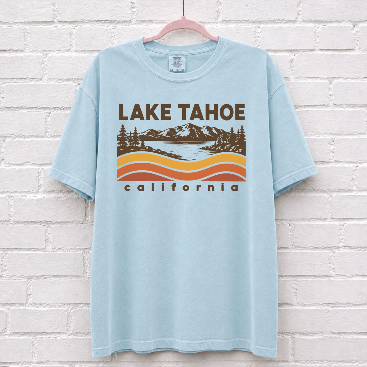 Lake Tahoe California Sunset Wave T-Shirt – alternate product view
