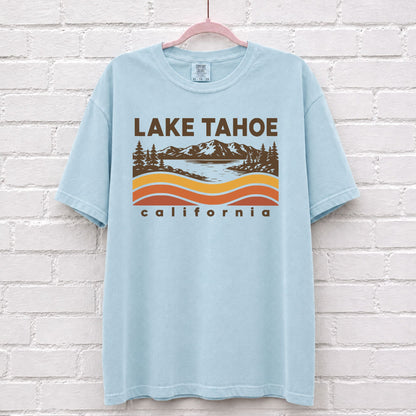 Lake Tahoe California Sunset Wave T-Shirt – alternate product view