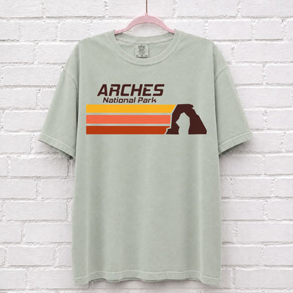 Retro Arches National Park Wave Graphic T-Shirt