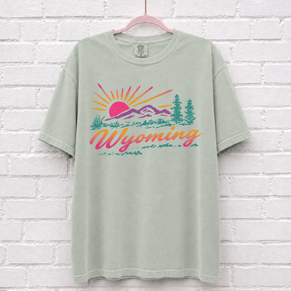 Vintage Wyoming Sunset T-Shirt – alternate product view