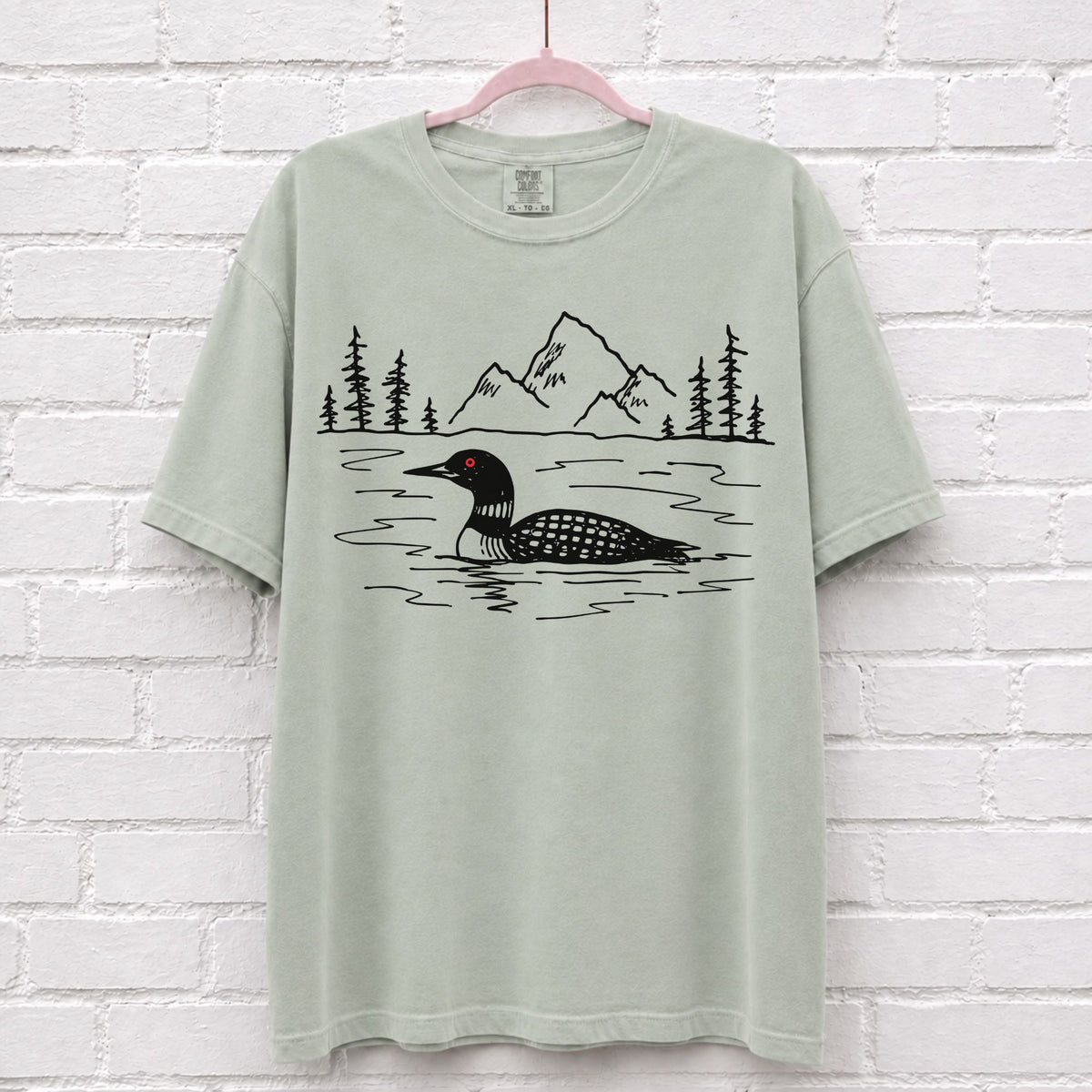 Hand Sketched Loon Lake T-Shirt