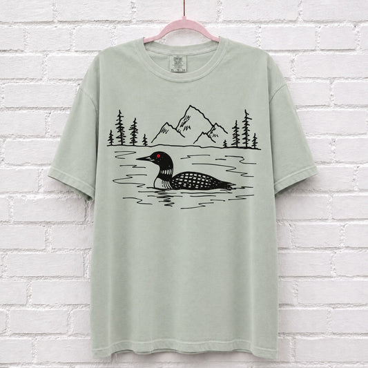 Hand Sketched Loon Lake T-Shirt