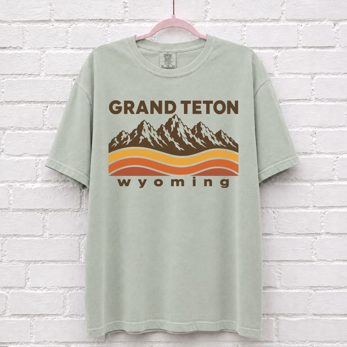 Grand Teton Wyoming Sunset Wave T-Shirt