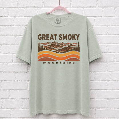 Great Smoky Mountains Sunset Wave T-Shirt – alternate product view