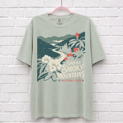 Floral Great Smoky Mountains T-Shirt – alternate product view