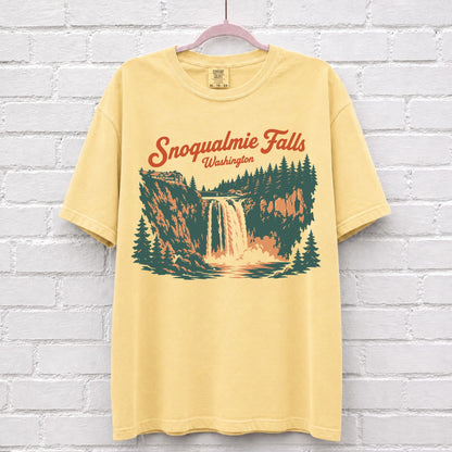 Snoqualmie Washington Waterfall Graphic T-Shirt