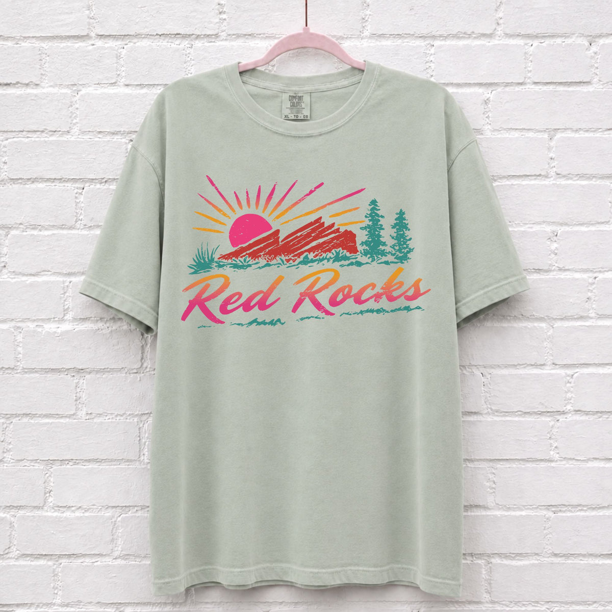 Vintage Red Rocks Sunset T-Shirt – alternate product view