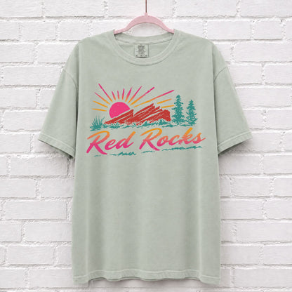 Vintage Red Rocks Sunset T-Shirt – alternate product view