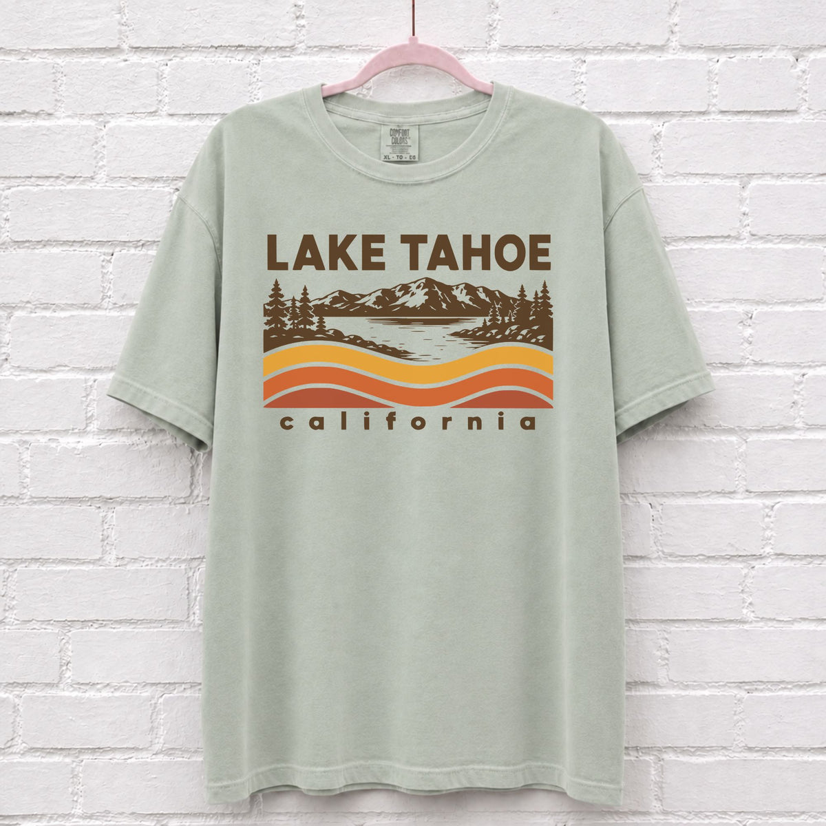 Lake Tahoe California Sunset Wave T-Shirt – alternate product view