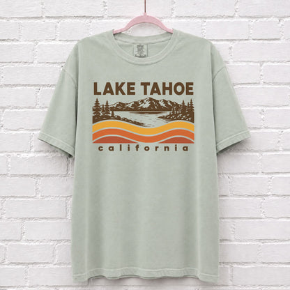 Lake Tahoe California Sunset Wave T-Shirt – alternate product view