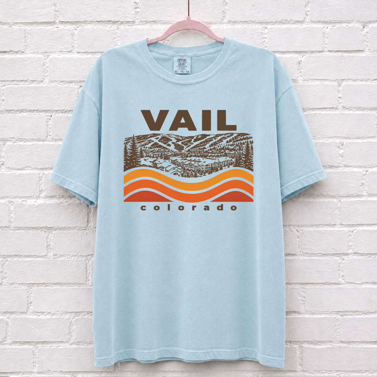 Vail Colorado Sunset Wave Graphic T-Shirt