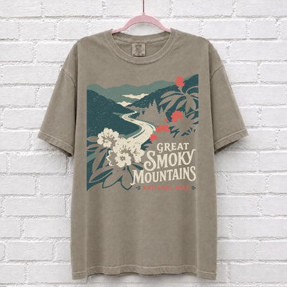 Floral Great Smoky Mountains T-Shirt – alternate product view