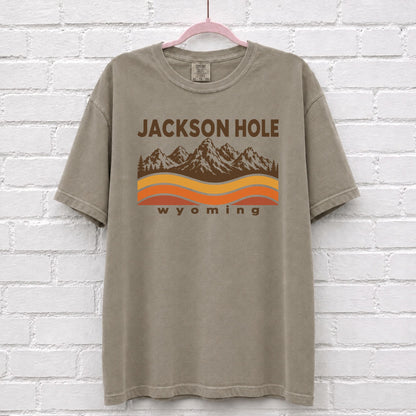 Jackson Hole Wyoming Sunset Wave T-Shirt – alternate product view