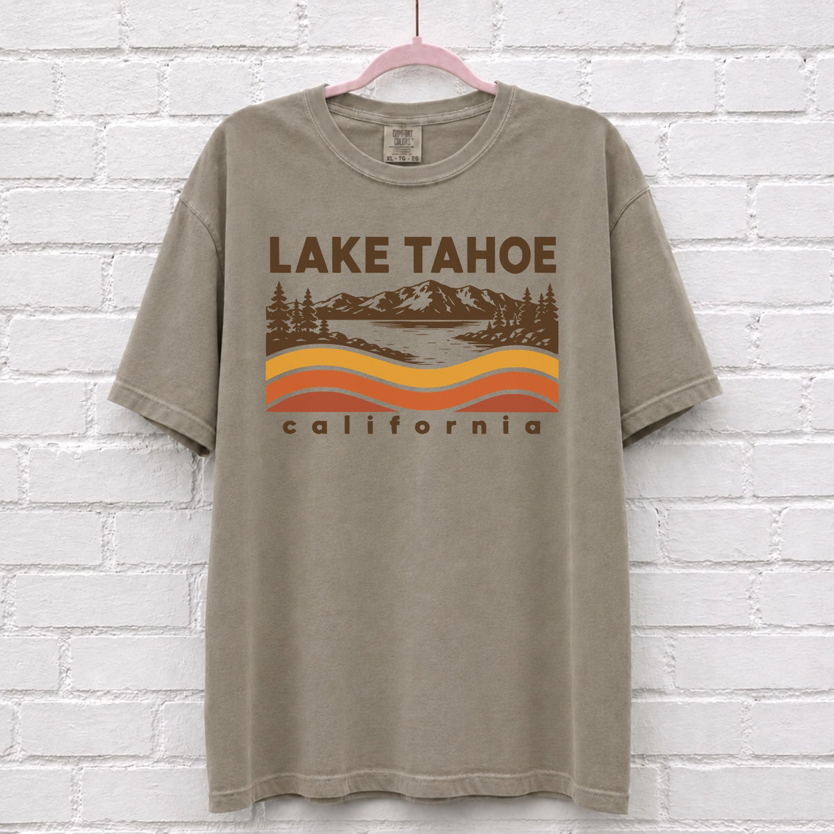 Lake Tahoe California Sunset Wave T-Shirt – alternate product view