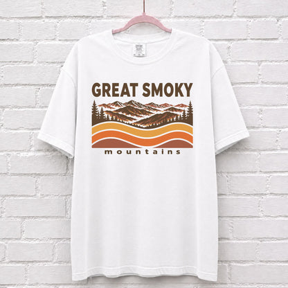 Great Smoky Mountains Sunset Wave T-Shirt