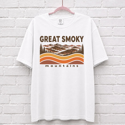 Great Smoky Mountains Sunset Wave T-Shirt