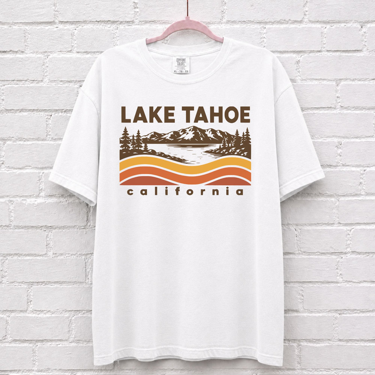 Lake Tahoe California Sunset Wave T-Shirt