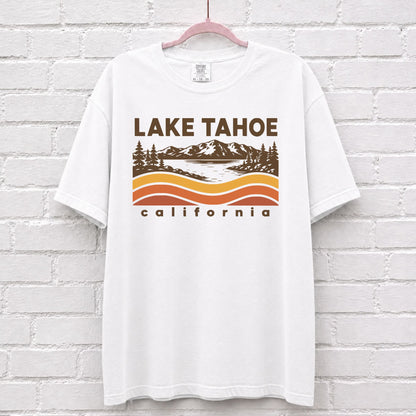 Lake Tahoe California Sunset Wave T-Shirt
