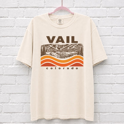Vail Colorado Sunset Wave Graphic T-Shirt