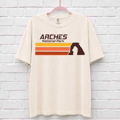 Retro Arches National Park Wave Graphic T-Shirt