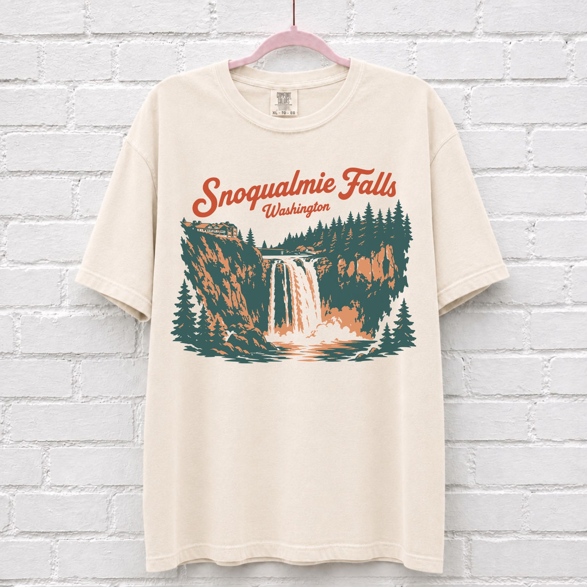 Snoqualmie Washington Waterfall Graphic T-Shirt