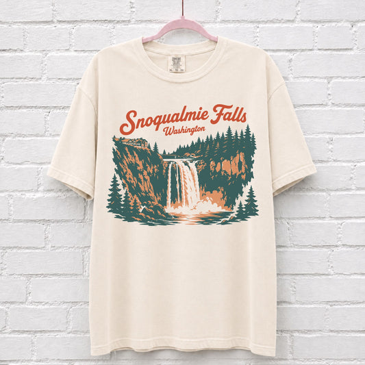Snoqualmie Washington Waterfall Graphic T-Shirt